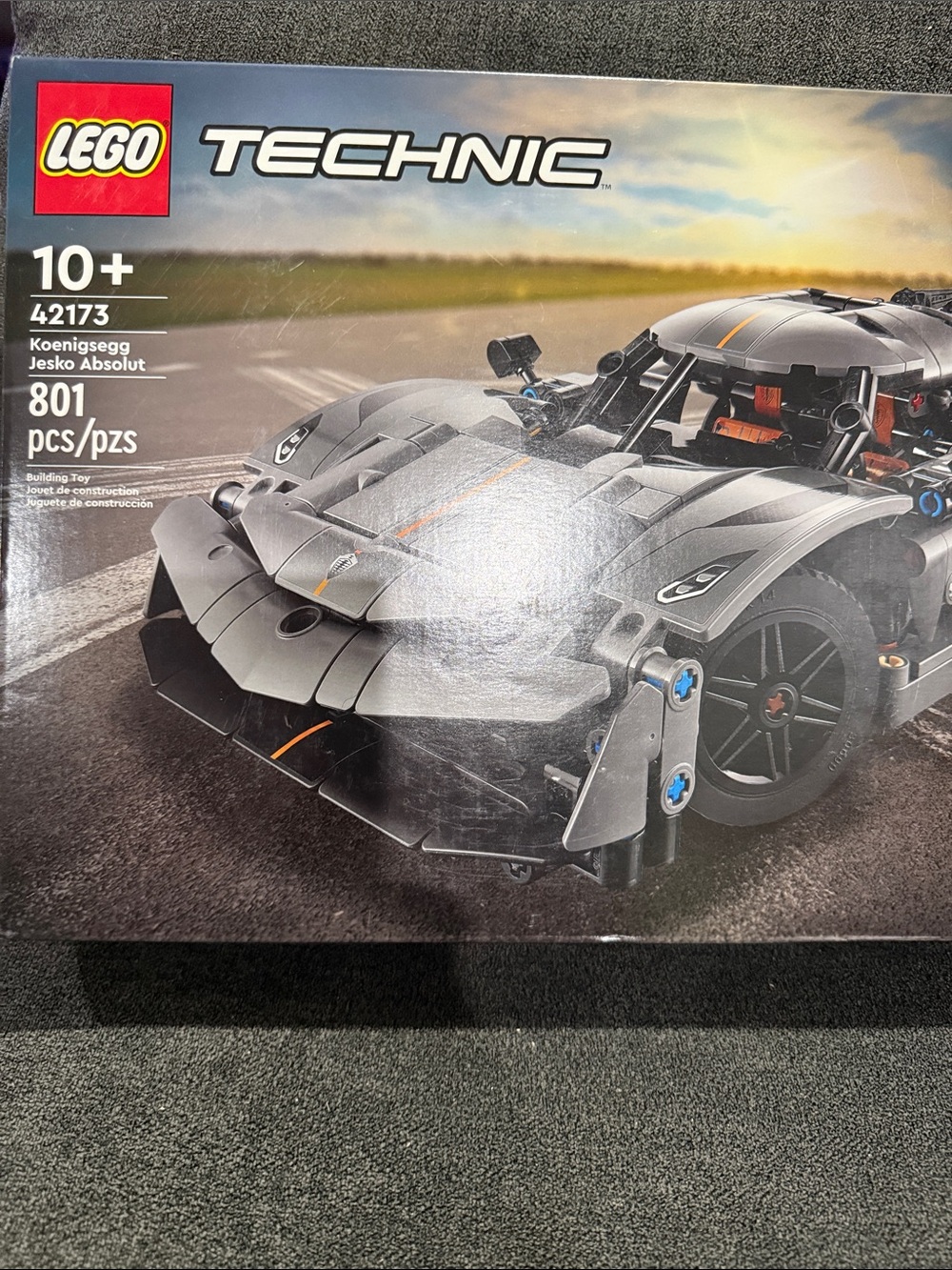 Lego Technic Gray Supercar with Orange Stripes - Picture 2 of 4